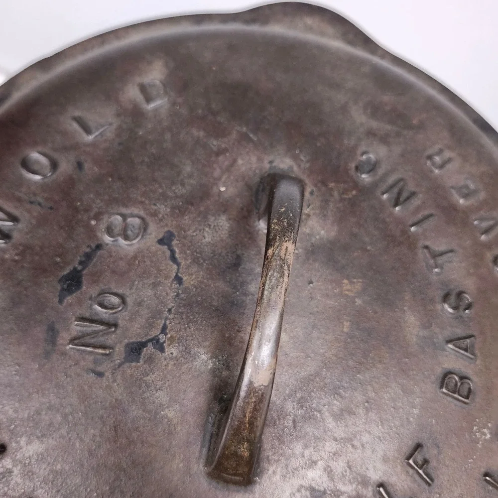 VTG Griswold No. 8 Cast Iron Low Dome Self Basting Skillet Cover Erie PA USA 468